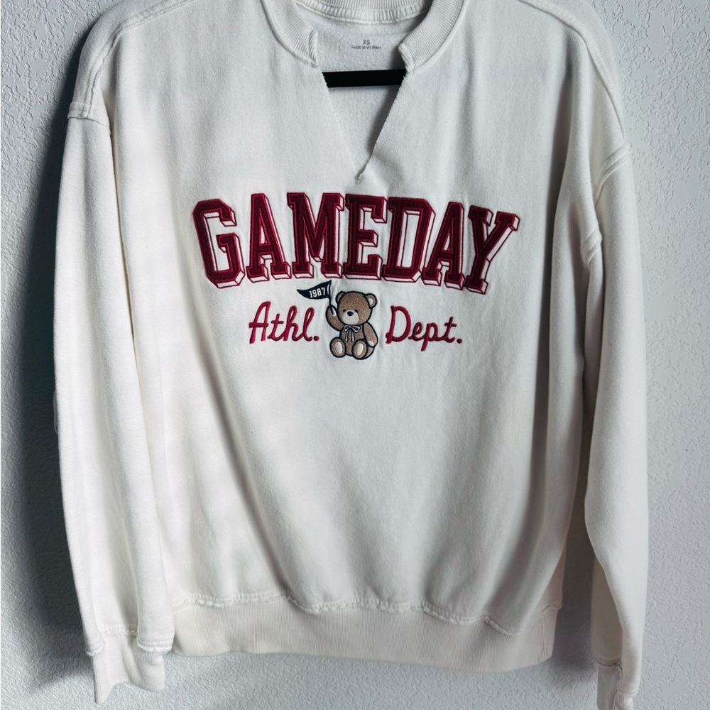 Hollister White Gameday Long Sleeve Top